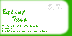 balint tass business card