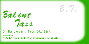 balint tass business card